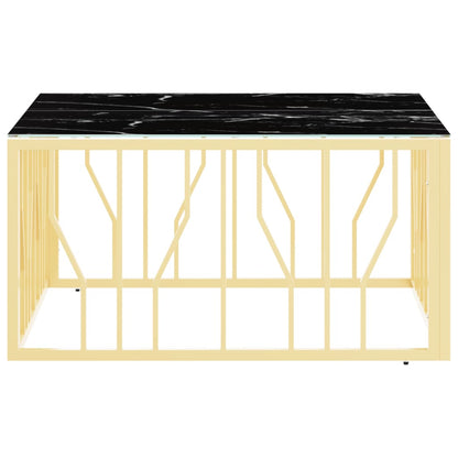 Tavolino da Salotto Oro 80x80x40 cm in Acciaio Inox e Vetro