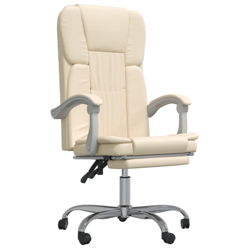 Poltrona da Ufficio Reclinabile Crema in Similpelle