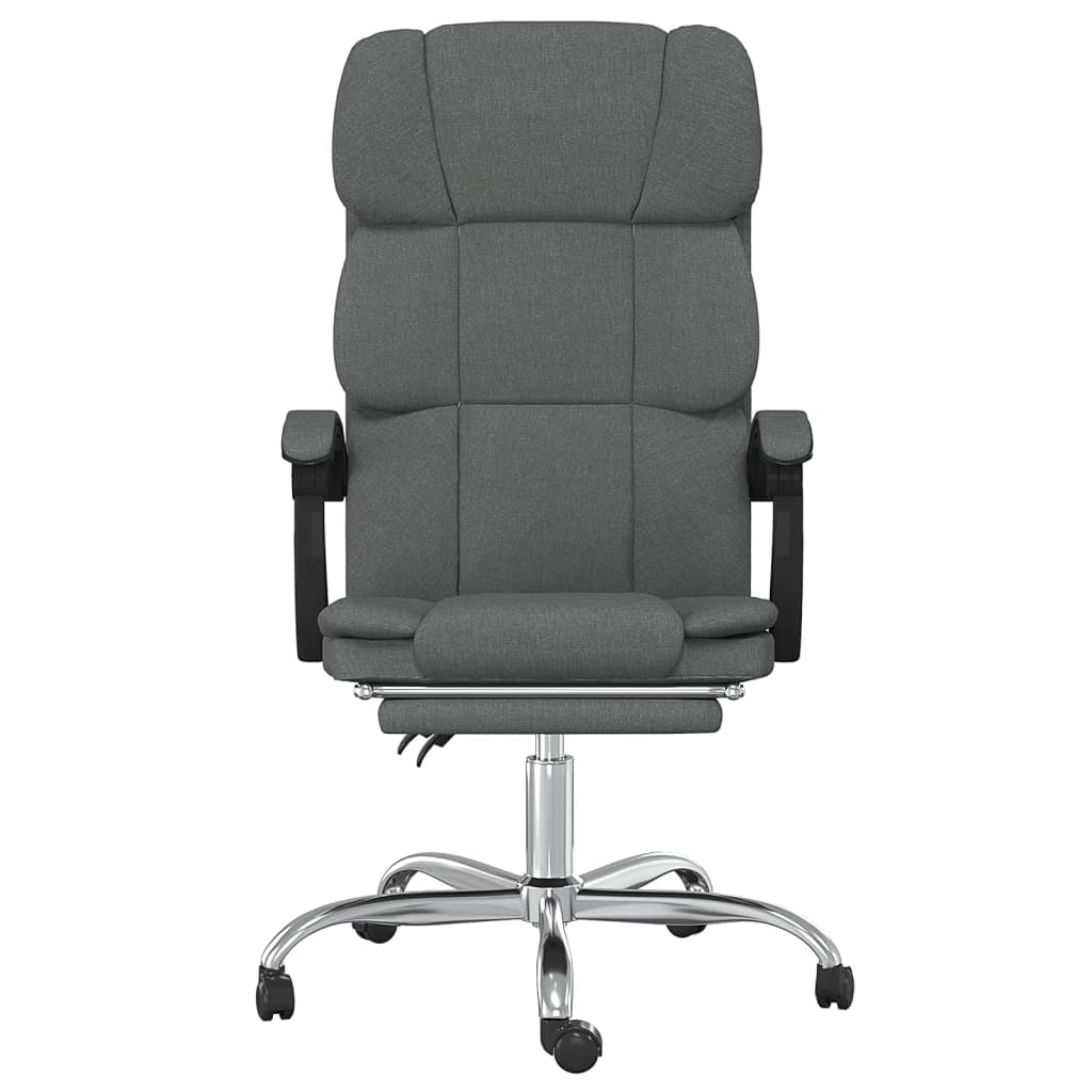 Poltrona da Ufficio Reclinabile Grigio Scuro in Tessuto