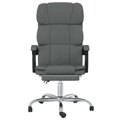 Poltrona da Ufficio Reclinabile Grigio Scuro in Tessuto