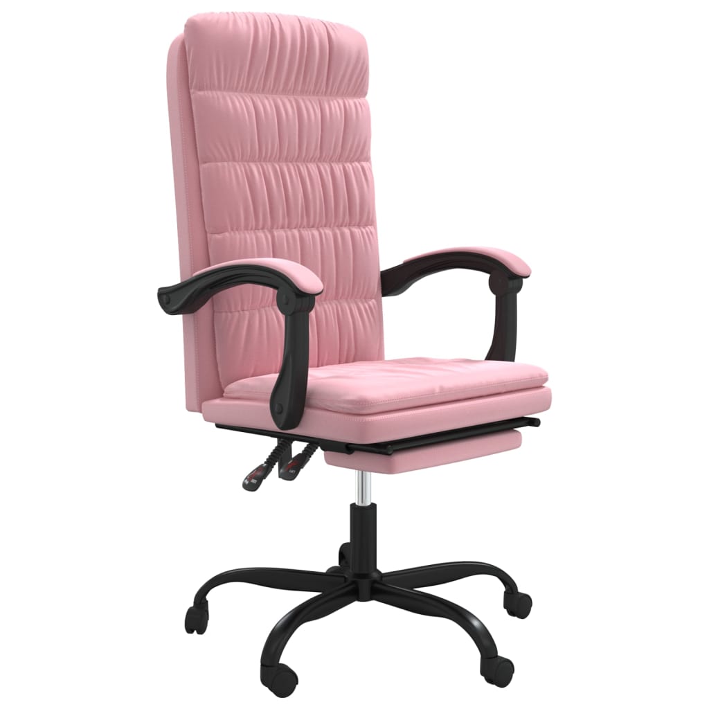Poltrona da Ufficio Reclinabile Rosa in Velluto
