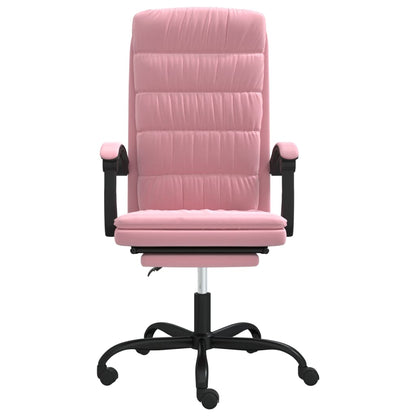 Poltrona da Ufficio Reclinabile Rosa in Velluto