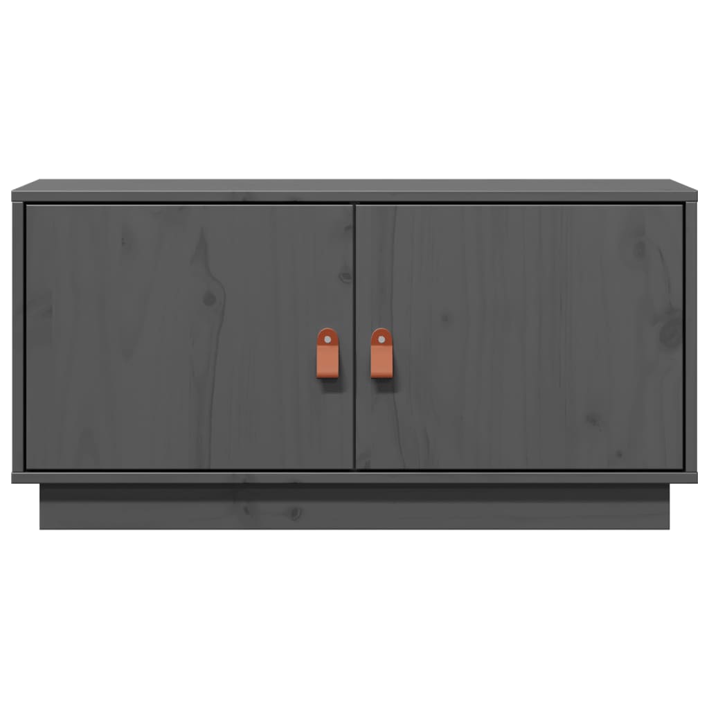 Mobile Porta TV Grigio 80x34x40 cm in Legno Massello di Pino