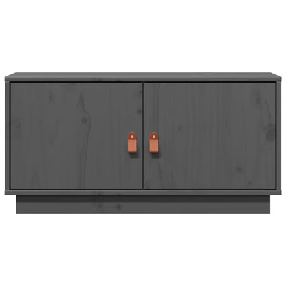 Mobile Porta TV Grigio 80x34x40 cm in Legno Massello di Pino