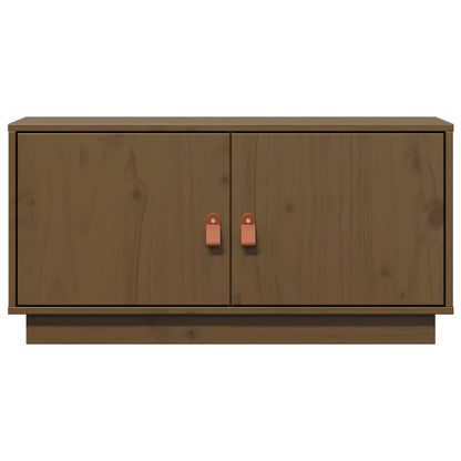 Mobile Porta TV Ambrato 80x34x40 cm in Legno Massello di Pino