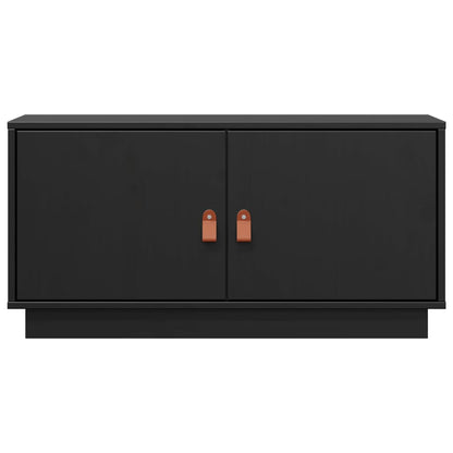 Mobile Porta TV Nero 80x34x40 cm in Legno Massello di Pino