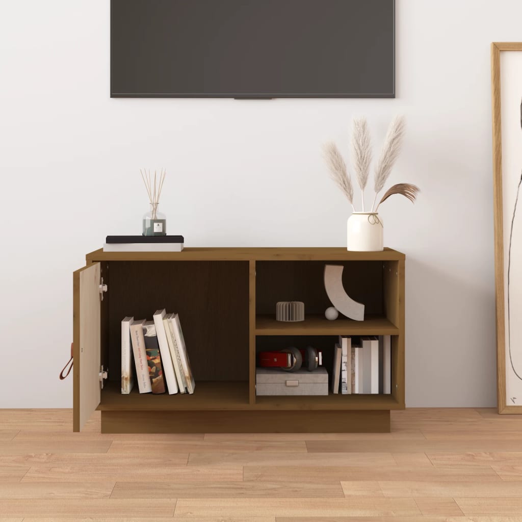 Mobile Porta TV ambra 70x34x40 cm in Legno Massello di Pino