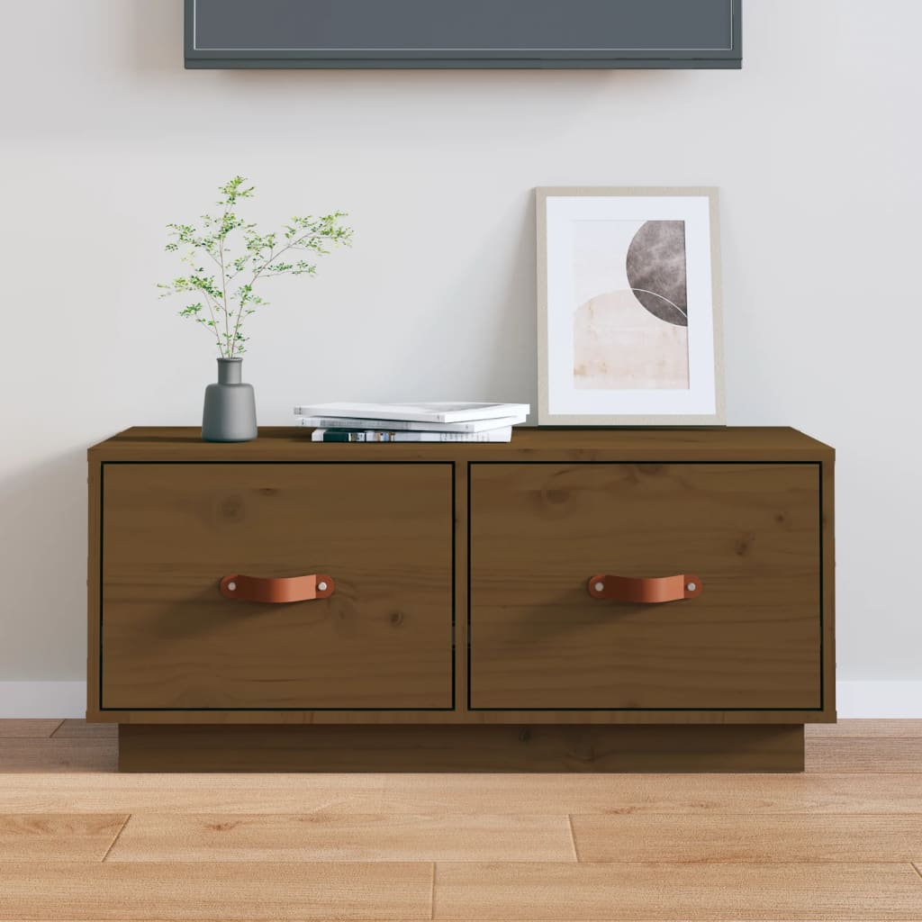 Mobile Porta TV ambra 80x34x35 cm in Legno Massello di Pino