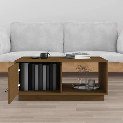 Tavolino da Salotto ambra 80x50x35,5 cm Legno Massello di Pino