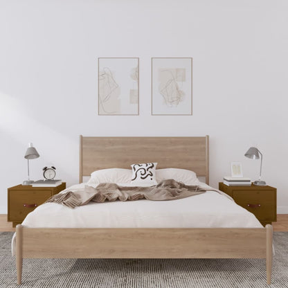 Comodini 2 pz ambra 40x34x35 cm in Legno Massello di Pino
