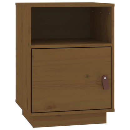 Comodino Marrone Ambrato 40x34x55 cm in Legno Massello di Pino