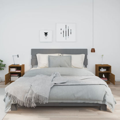 Comodini Ambrati 2 pz 40x34x55 cm in Legno Massello di Pino