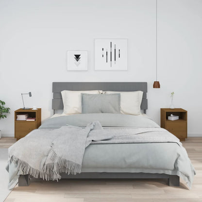 Comodini Ambrati 2 pz 40x34x55 cm in Legno Massello di Pino
