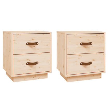 Comodini 2 pz 40x34x45 cm in Legno Massello di Pino