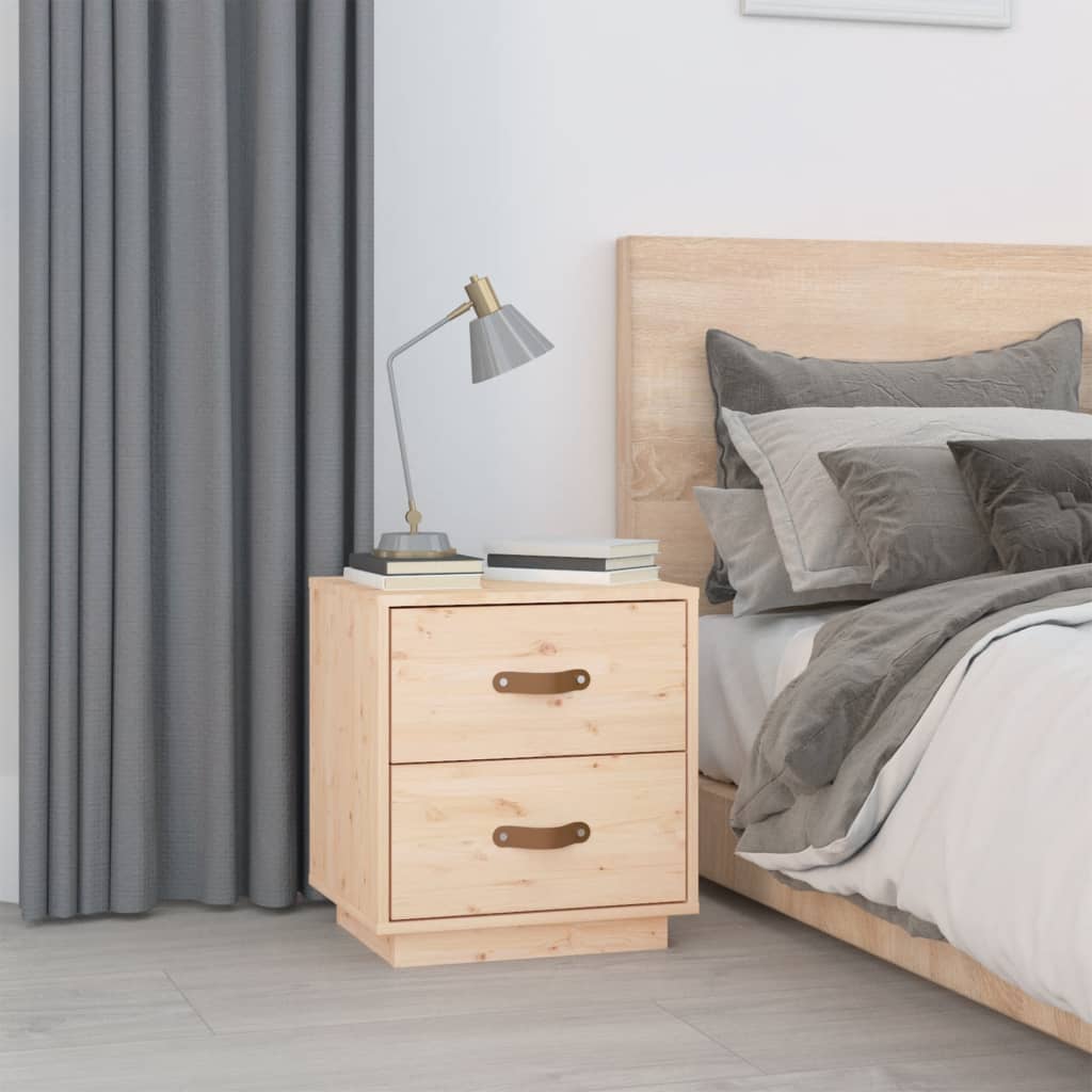 Comodini 2 pz 40x34x45 cm in Legno Massello di Pino