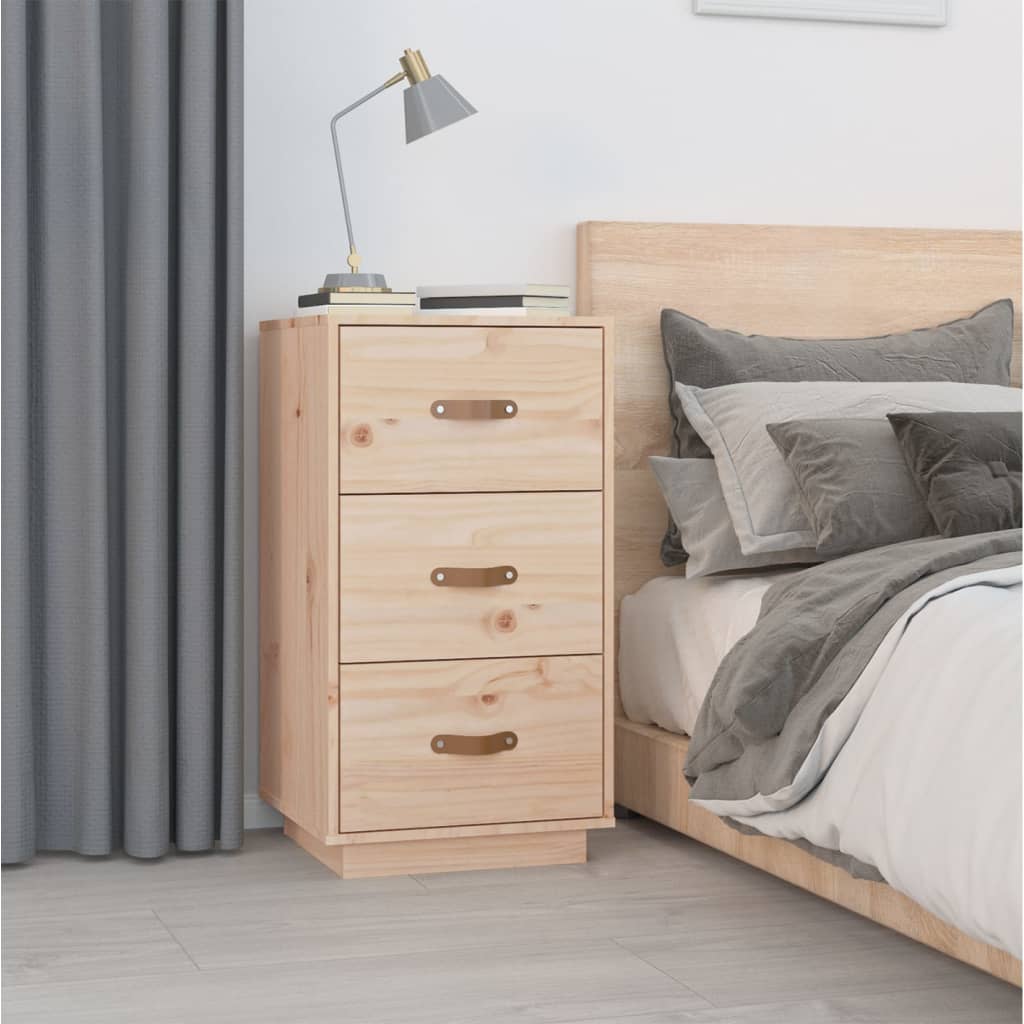 Comodini 2 pz 40x40x75 cm in Legno Massello di Pino