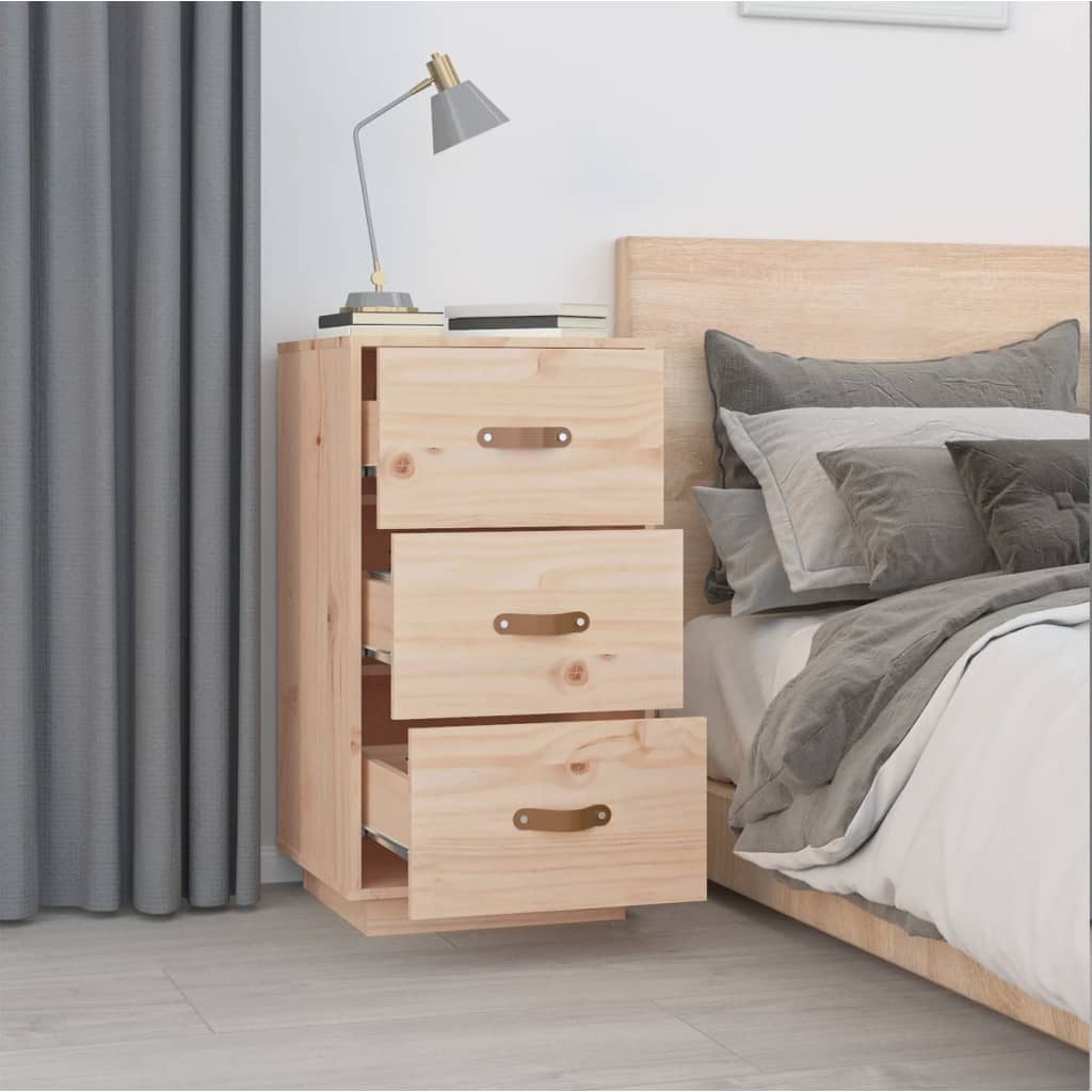 Comodini 2 pz 40x40x75 cm in Legno Massello di Pino