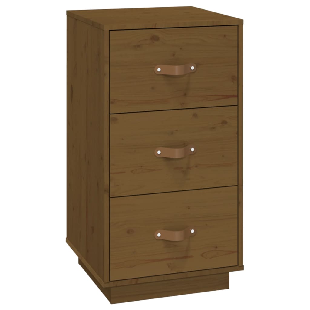 Â Comodino Ambrato 40x40x75 cm in Legno Massello di Pino