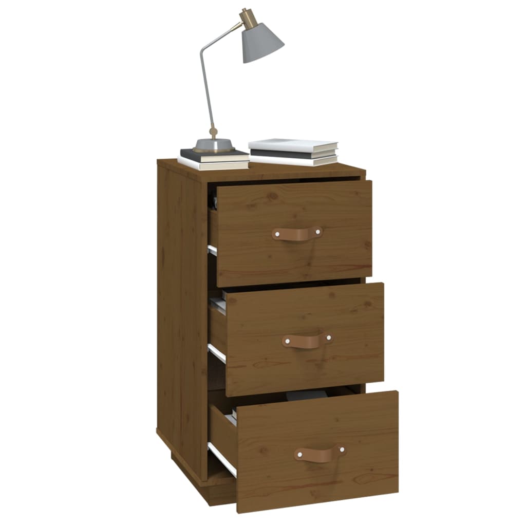 Â Comodino Ambrato 40x40x75 cm in Legno Massello di Pino