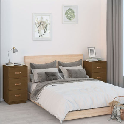 Â Comodini 2 pz Ambra 40x40x75 cm in Legno Massello di Pino