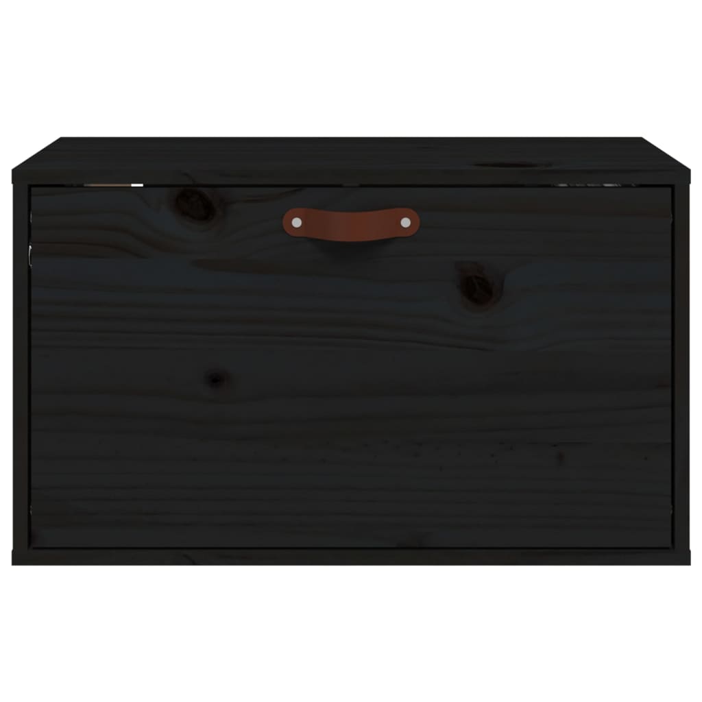 Pensile Nero 60x30x35 cm in Legno Massello di Pino