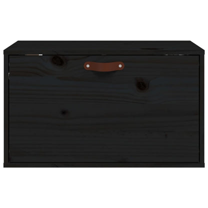 Pensile Nero 60x30x35 cm in Legno Massello di Pino