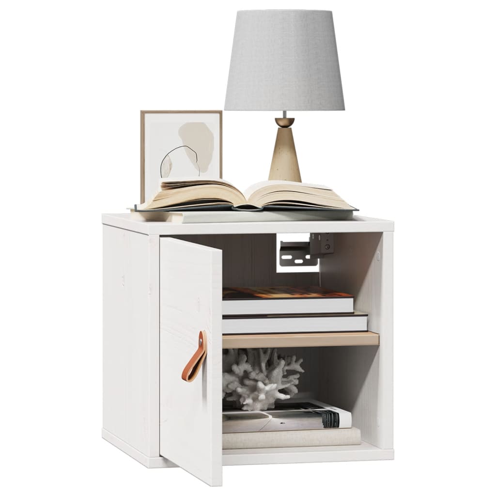 Pensili 2pz Bianchi 31,5x30x30 cm in Legno Massello di Pino