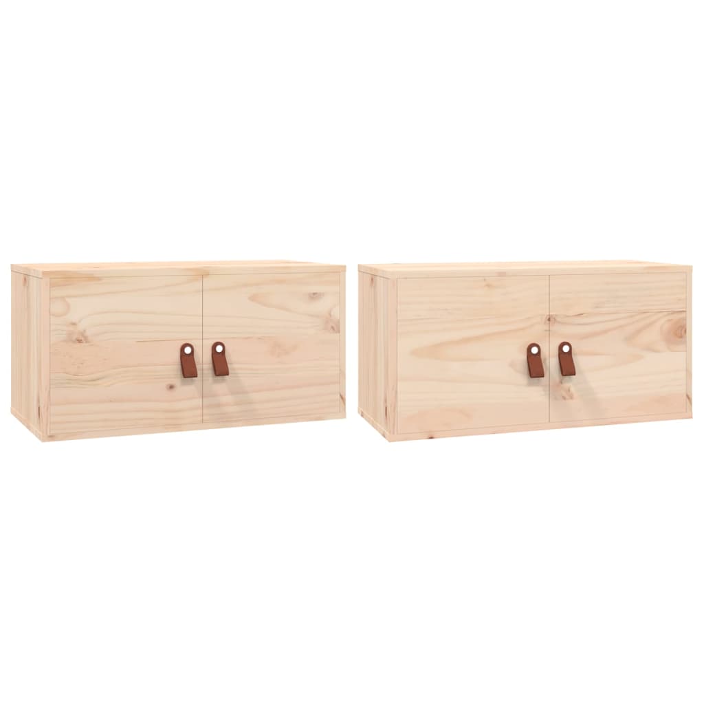 Pensili Grigi 2 pz 60x30x30 cm in Legno Massello di Pino