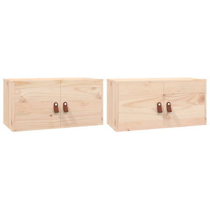 Pensili Grigi 2 pz 60x30x30 cm in Legno Massello di Pino