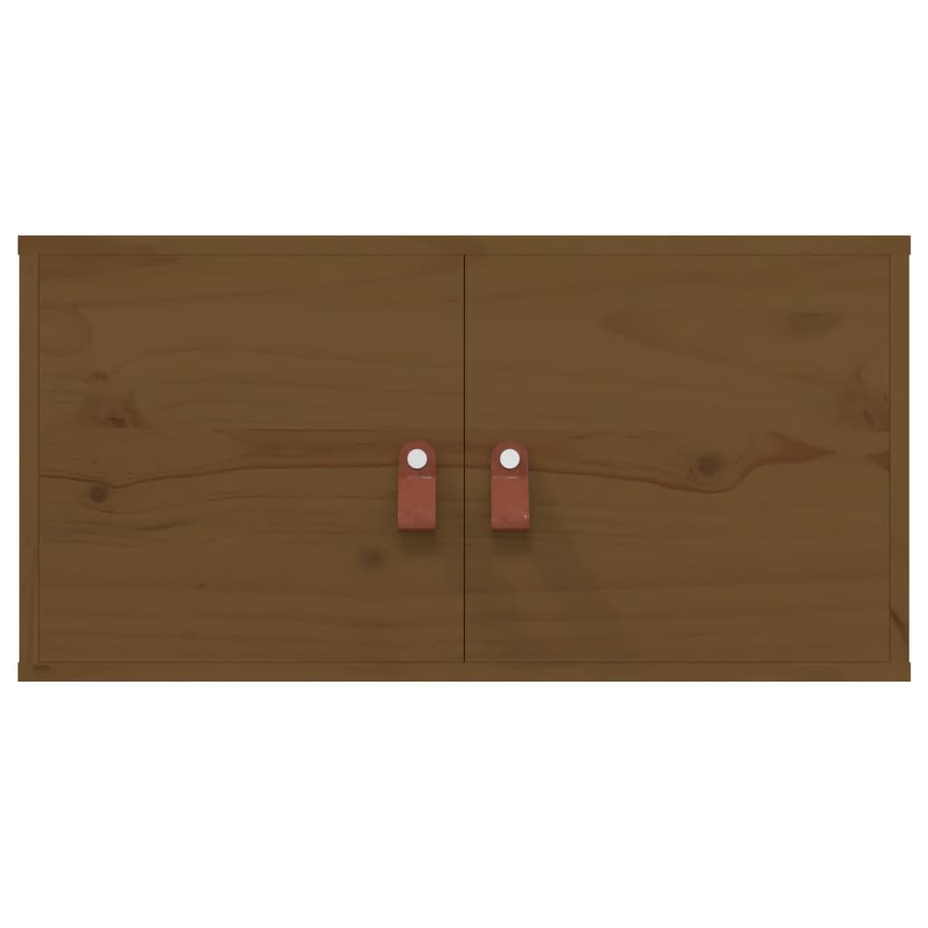 Pensili 2 pz Marrone ambra 60x30x30cm in Legno Massello di Pino