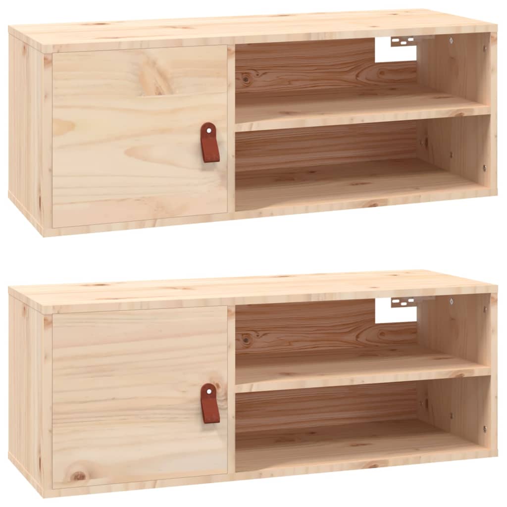 Pensili 2 pz 80x30x30 cm in Legno Massello di Pino