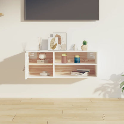 Pensile Bianco 80x30x30 cm in Legno Massello di Pino
