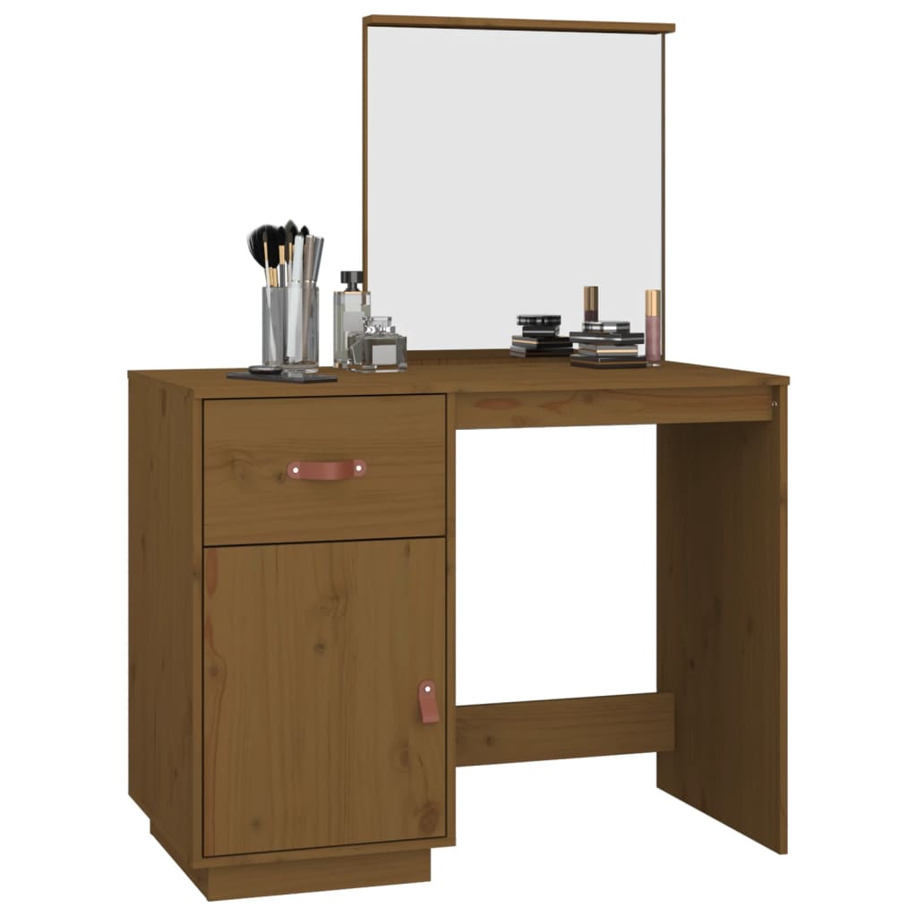 Toeletta Marrone Ambrato 95x50x134 cm in Legno Massello di Pino