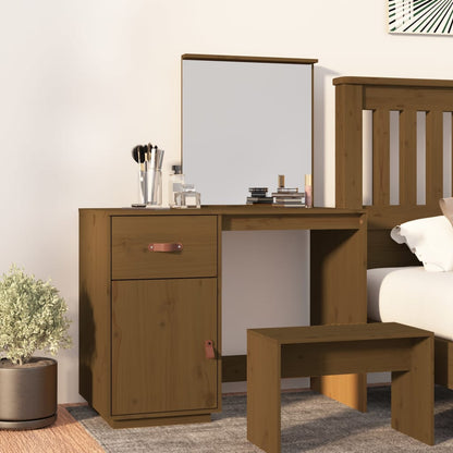 Toeletta Marrone Ambrato 95x50x134 cm in Legno Massello di Pino