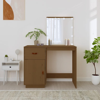 Toeletta con LED ambra 95x50x133,5cm in Legno Massello di Pino