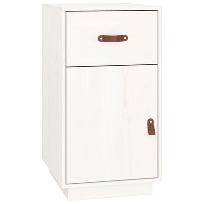 Armadietto da Scrivania Bianco 40x50x75 cm Legno Massello Pino