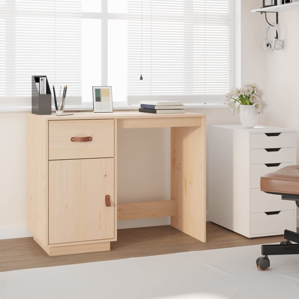 Scrivania 95x50x75 cm in Legno Massello di Pino