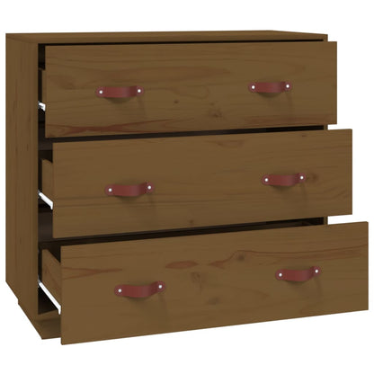Credenza Marrone Ambra 80x40x75 cm in Legno Massello di Pino