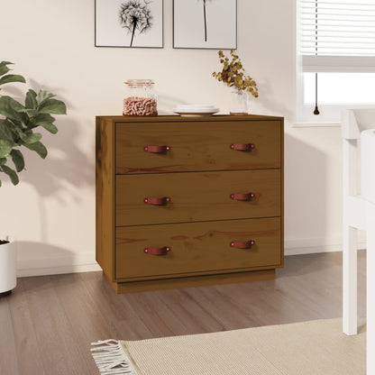 Credenza Marrone Ambra 80x40x75 cm in Legno Massello di Pino