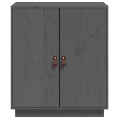 Credenza Grigia 65,5x40x75 cm in Legno Massello di Pino