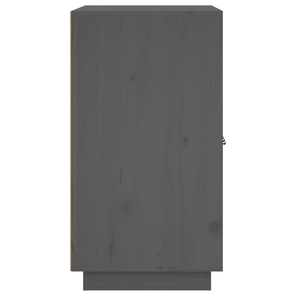 Credenza Grigia 65,5x40x75 cm in Legno Massello di Pino