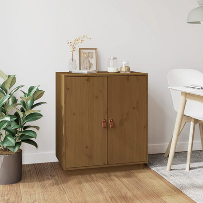 Credenza Marrone Ambrato 65,5x40x75cm in Legno Massello di Pino