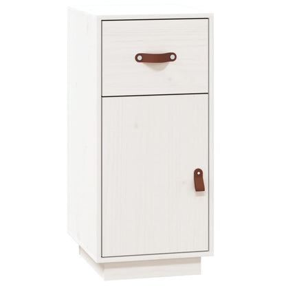 Credenza Bianca 34x40x75 cm in Legno Massello di Pino