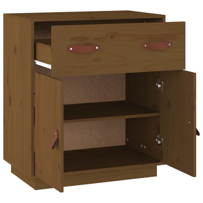 Credenza Ambrata 65,5x40x75 cm in Legno Massello di Pino
