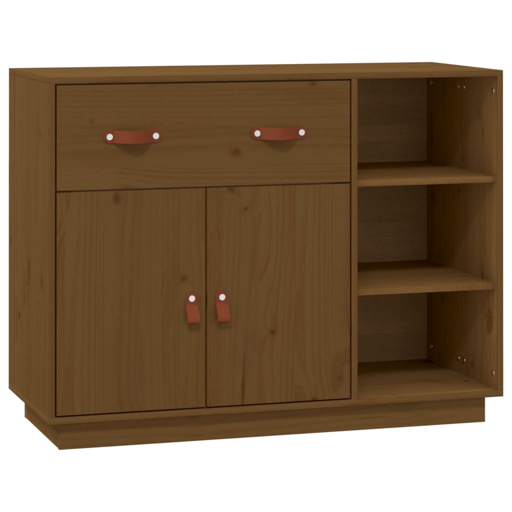 Credenza Marrone Ambra 98,5x40x75 cm in Legno Massello di Pino