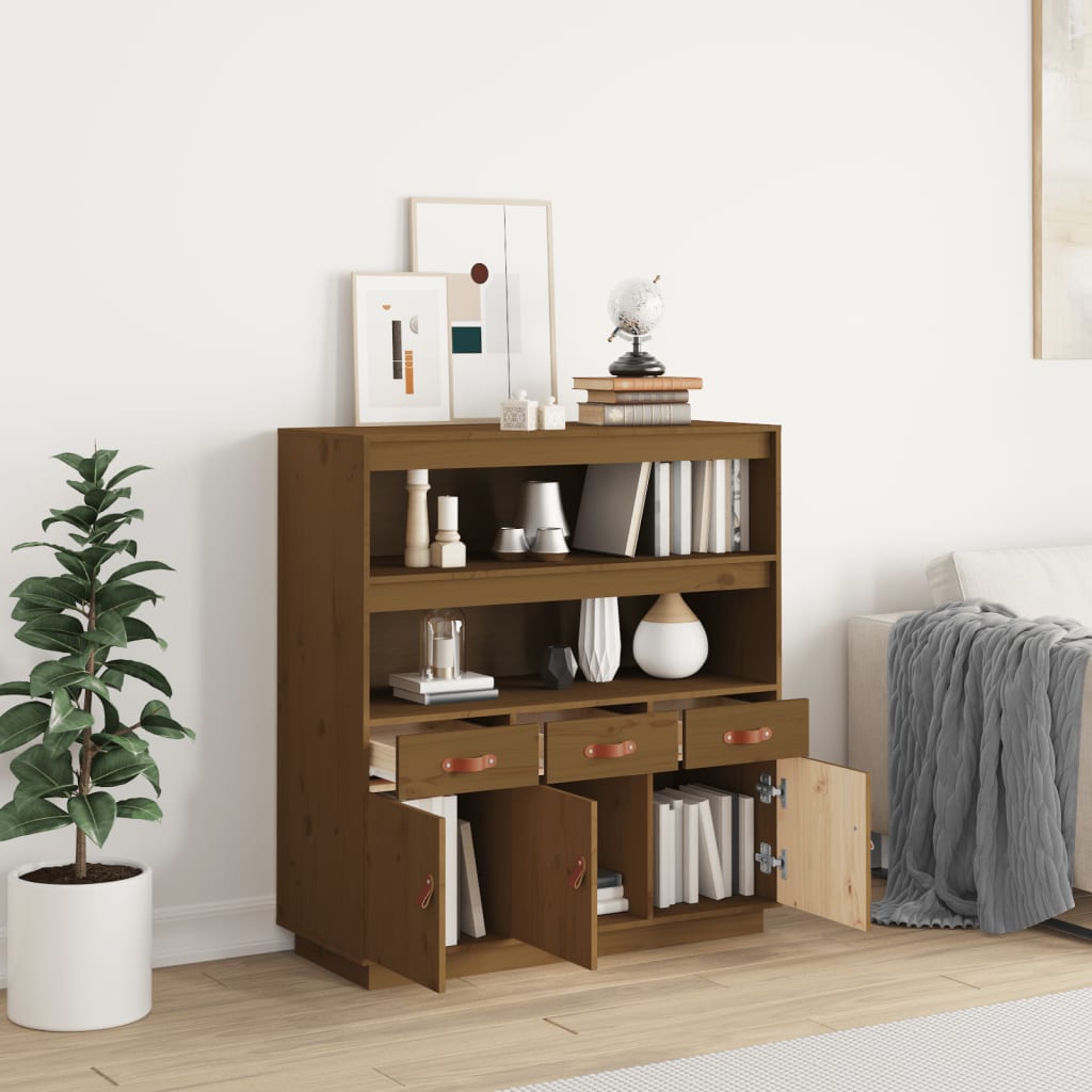 Credenza ambra 100x40x108,5 cm in Legno Massello di Pino