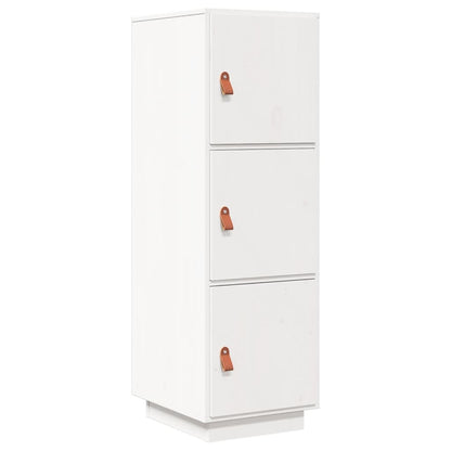 Credenza Bianca 34x40x108,5 cm in Legno Massello di Pino