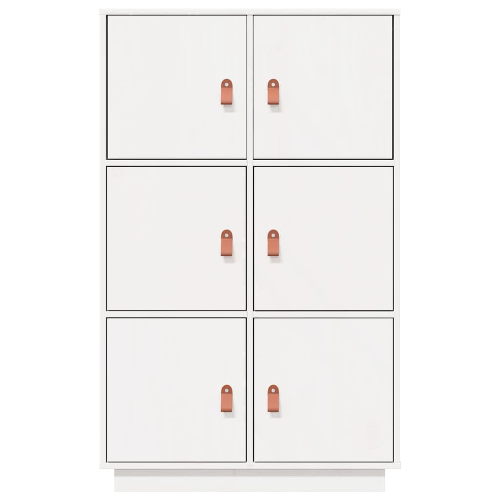 Credenza Bianca 67x40x108,5 cm in Legno Massello di Pino
