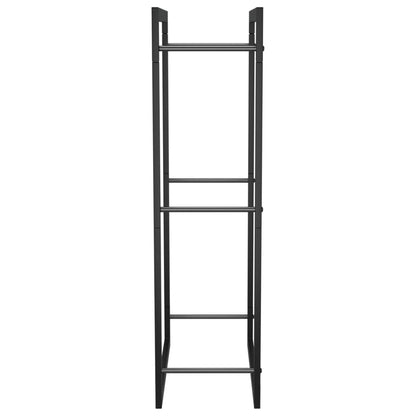 Portalegna Nero Opaco 50x28x94 cm Acciaio