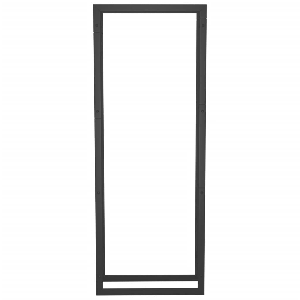 Portalegna Nero Opaco 50x28x132 cm in Acciaio
